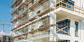 progetto edilizio con impalcature
