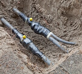 Kit resina per uso elettrico mostrato a terra