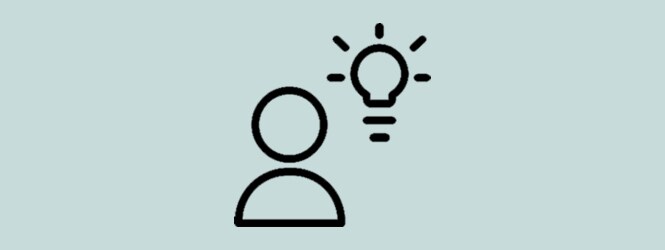 Persona con una lampadina - Icona Domande frequenti
