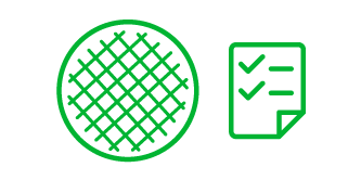 Icona di un wafer accanto a una checklist a rappresentare la personalizzazione
