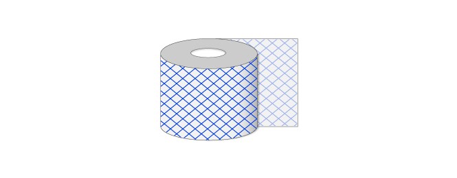 Figura di nastri in tessuto conduttivo con griglia di linee per materiale del tessuto.
