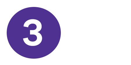 Numero 3 all'interno di un cerchio viola
