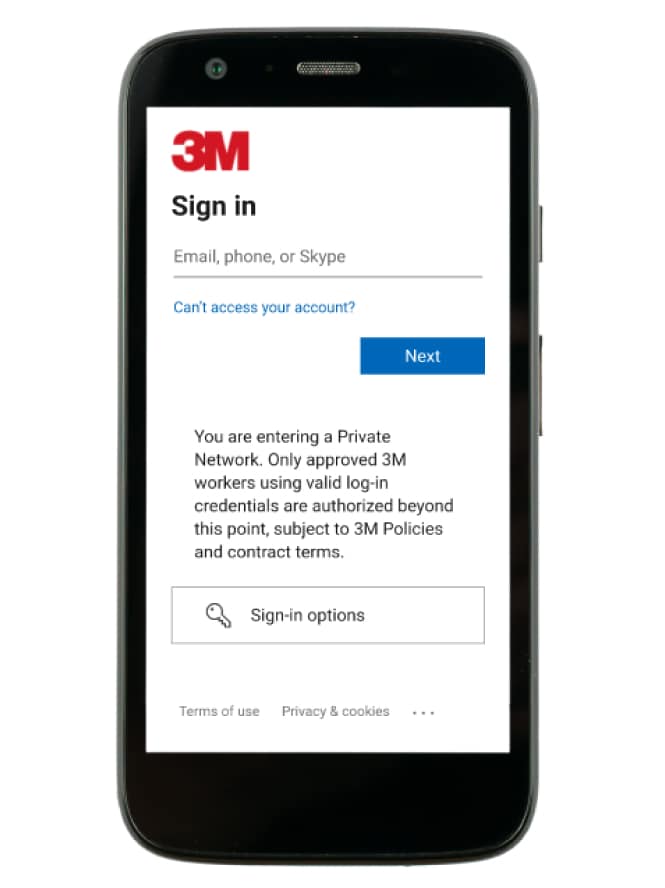 Uno smartphone che mostra l'app My 3M.
