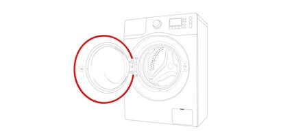 Schema di una lavatrice e del punto in cui è utilizzato il nastro VHB™
