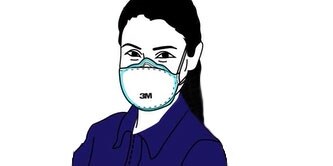 signora che indossa una maschera
