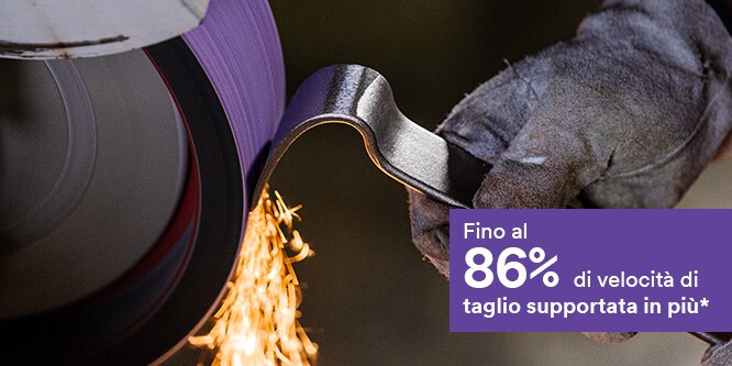 testo velocità di taglio più rapida dell'86% con sfondo di nastro abrasivo
