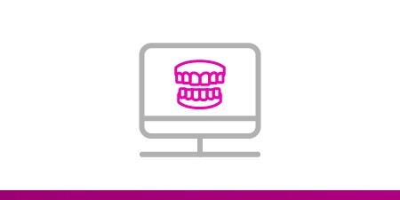 Icona con denti sullo schermo di un computer 
