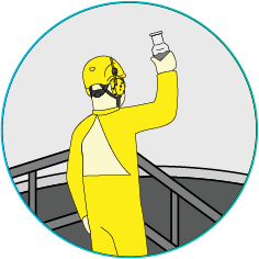 Icona del processo di sedimentazione finale