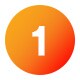 Icona arancione con il numero 1