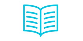 Icona azzurra della brochure
