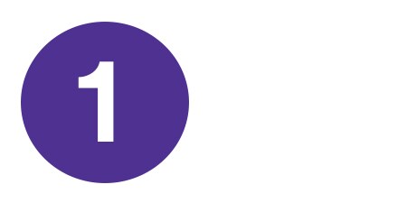 Numero 1 all'interno di un cerchio viola
