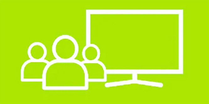 Icona che mostra un monitor con persone di fronte
