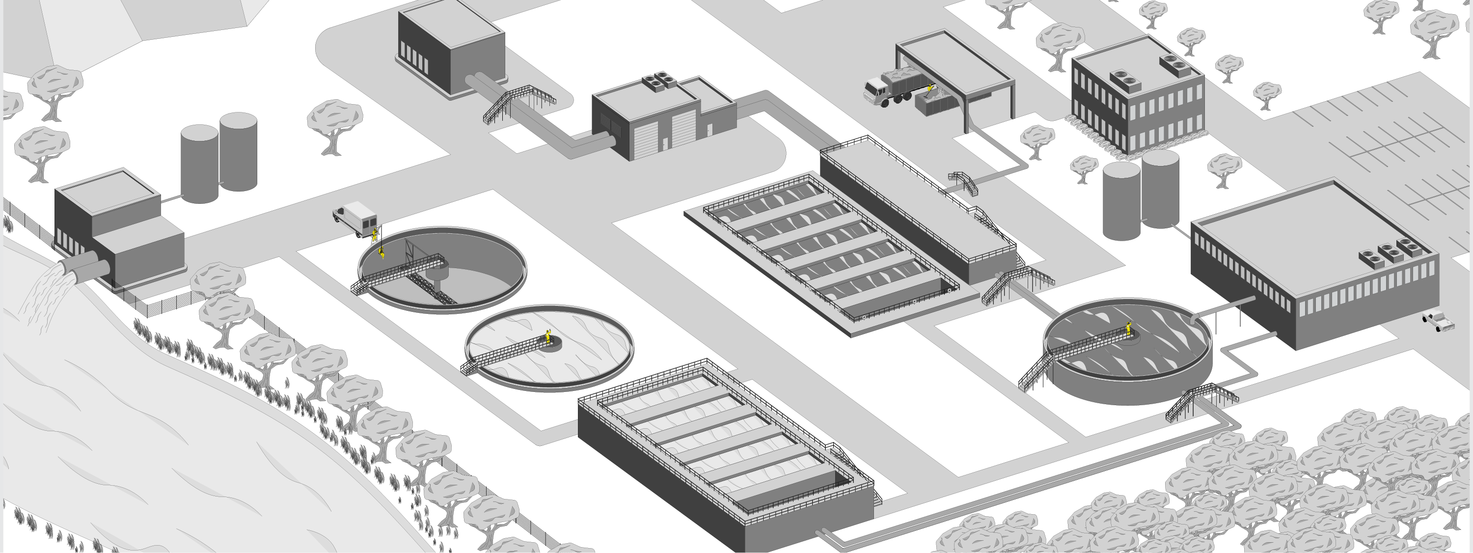 Immagine che mostra un impianto di trattamento delle acque reflue
