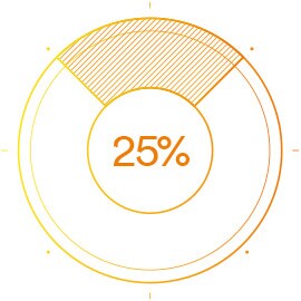 Icona sulla perdita dell'udito di lunga durata del 25%