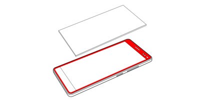 Schema di uno smartphone e del punto in cui è utilizzato il nastro VHB™
