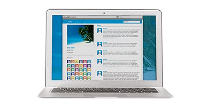 Filtro privacy applicato allo schermo di un computer portatile