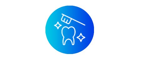 Icona che mostra un dente e uno spazzolino
