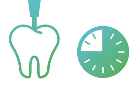 Icona del dente e dell'orologio
