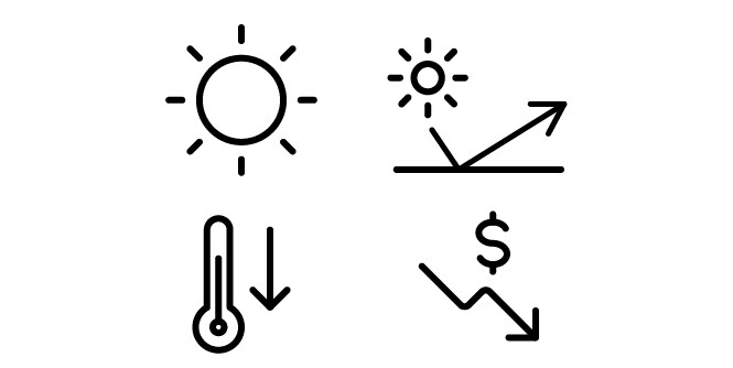 Set di icone per il risparmio energetico
