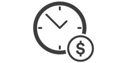 Simbolo dell'orologio e del dollaro

