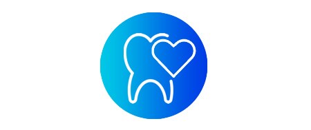 Icona del dente e del cuore
