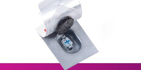 Opened package of dental bracket
