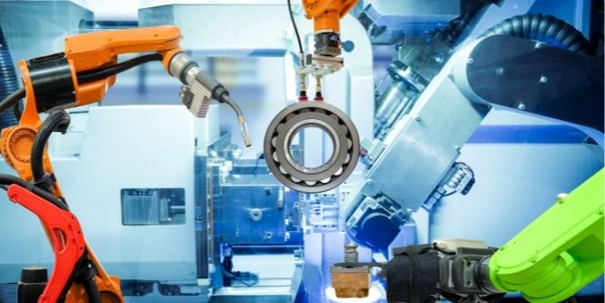 Immagine stilizzata che evidenzia i macchinari per l'automazione di fabbrica
