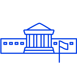 Grafica di edificio governativo con supercomputing