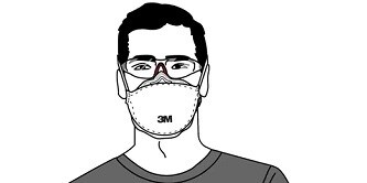 Uomini che indossano una maschera

