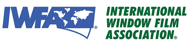 Logo blu e verde dell'IWFA - International Window Film Association
