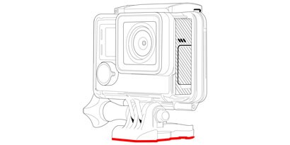 Schema di una GoPro e del punto in cui è utilizzato il nastro VHB™.

