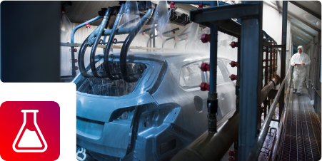 Ciclo di pulitura intensivo in un impianto/una linea di assemblaggio automotive
