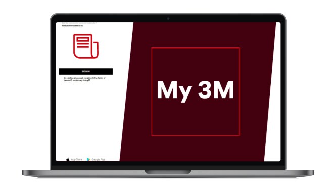 Un laptop che visualizza l'app My 3M.
