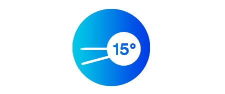  Icona che mostra un angolo di 15 gradi
