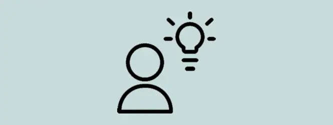 Persona con una lampadina - Icona Domande frequenti
