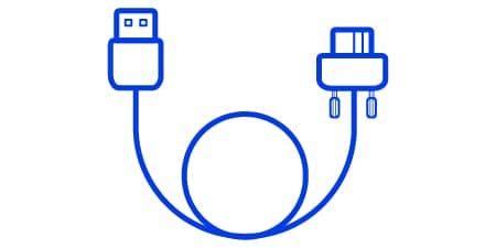Illustrazione minimalista del cavo USB3 vision
