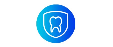 icona che mostra un dente in uno scudo

