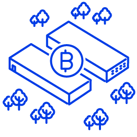 Grafica del data center Bitcoin criptovaluta